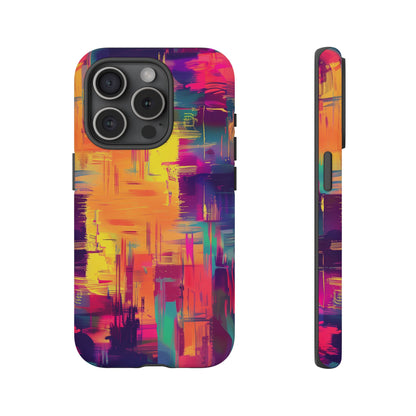 Glitch Art Pattern  iPhone 13 14 15 16 Pro Max Plus Case Wireless Charging Compatible Tough Cases Protection, Magnetic Phone Case for iPhone Classic Series