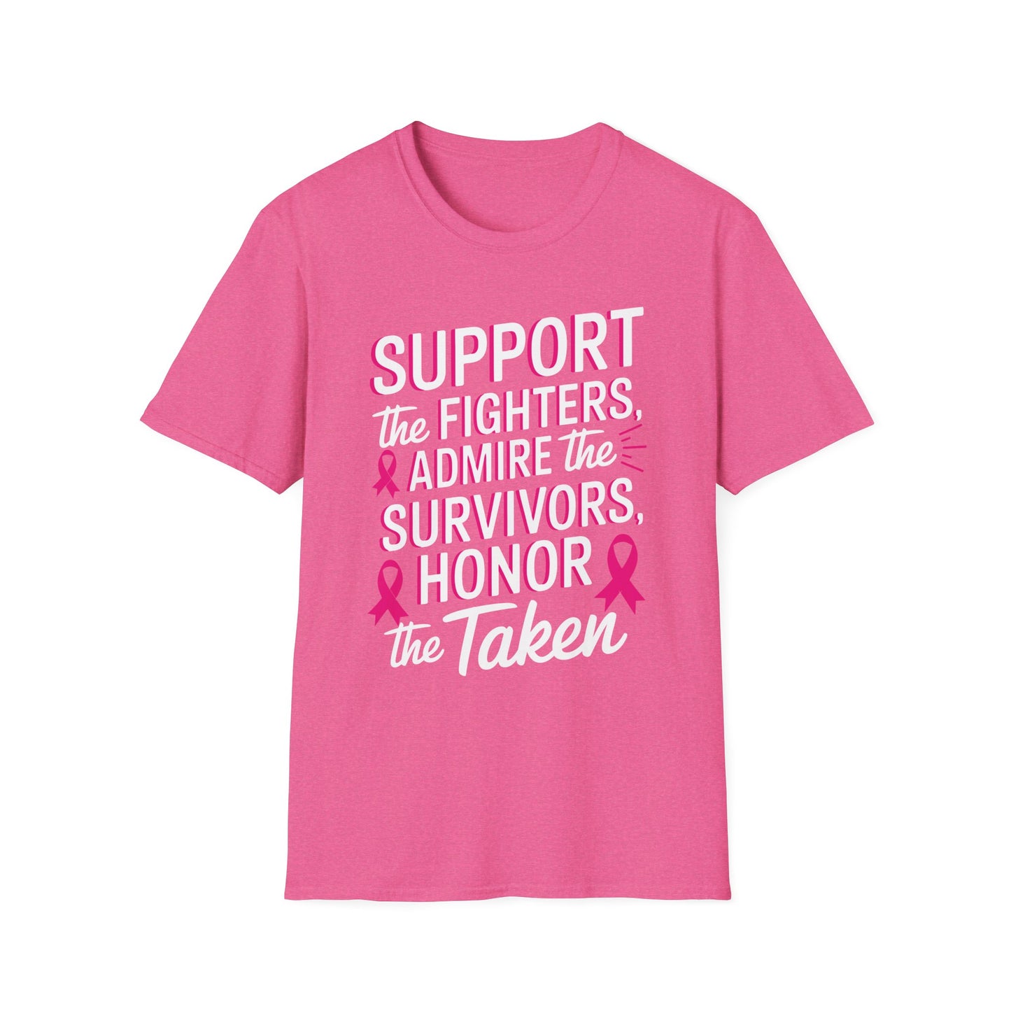Breast Cancer Awareness Support Fighters Admire Survivors T-Shirt For Men Women