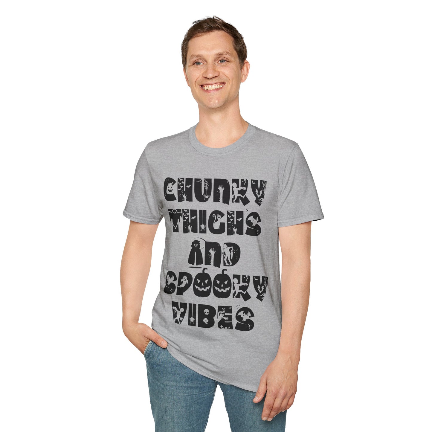 Funny Chunky Thighs and Spooky Vibes Halloween Women's T-Shirt