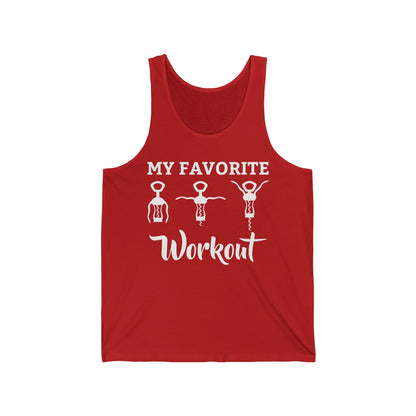 Funny My Favorite Workout Wine Lover Shirt Womens Exercise Tank Tops