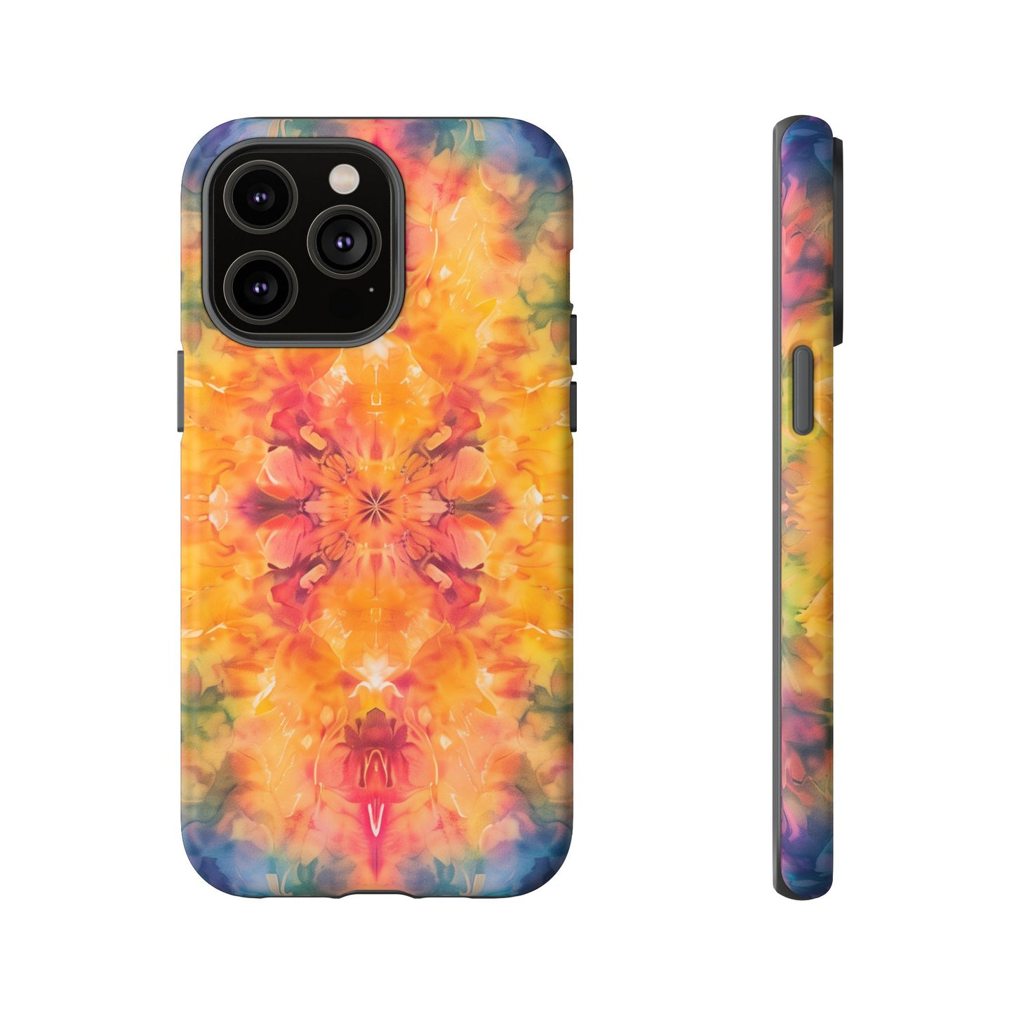 Tie-Dye Dream Pattern iPhone 13 14 15 16 Pro Max Plus Case Wireless Charging Compatible Tough Cases Protection, Magnetic Phone Case for iPhone Classic Series