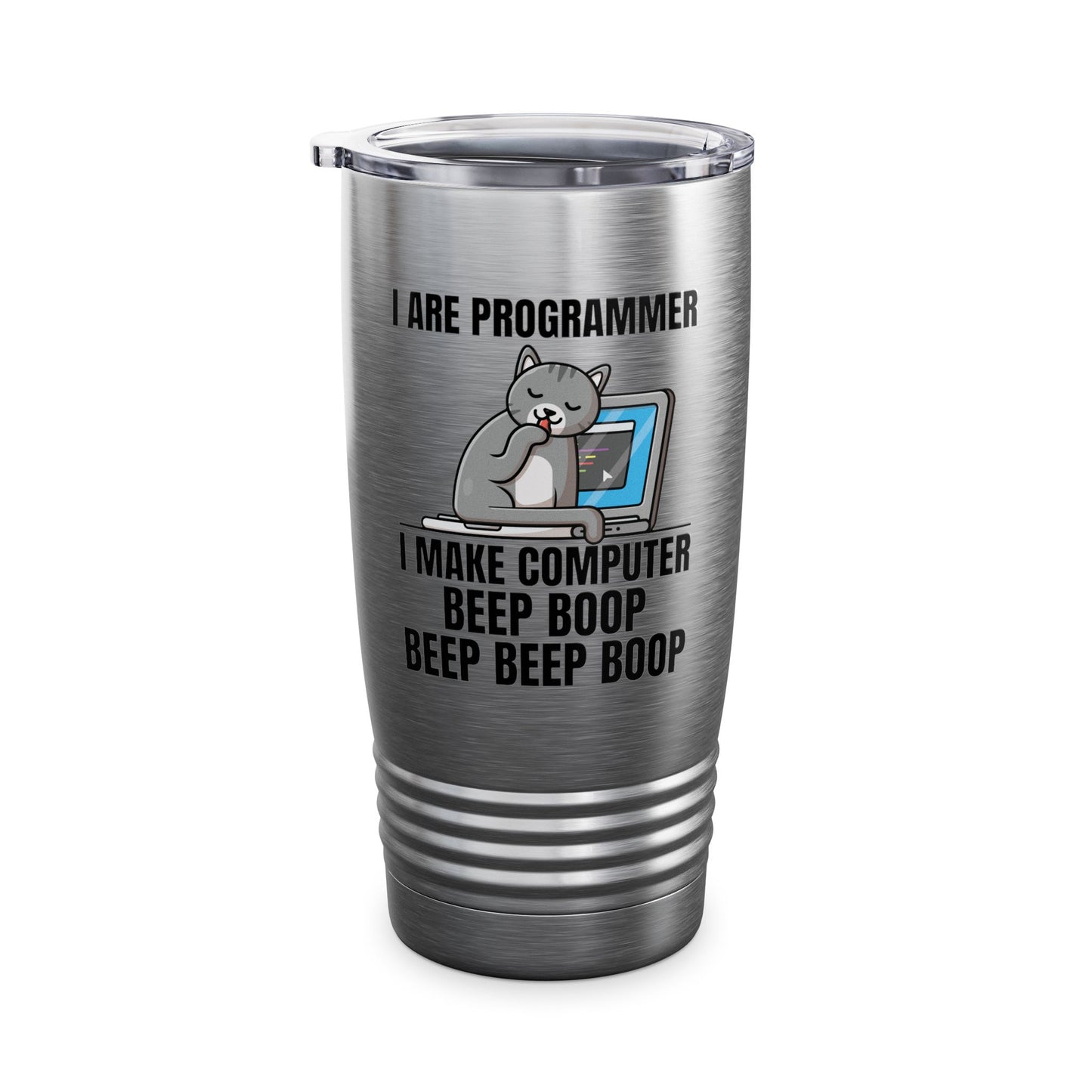 Funny I Are Programmer I Make Computer Beep Boop Cute Cat Tumbler For Men Women Tumbler