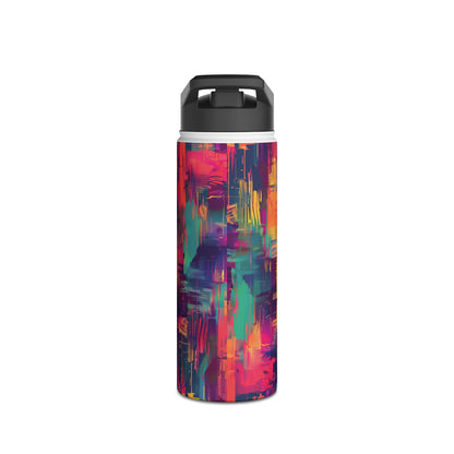 Glitch Art Pattern Stainless Steel Water Bottle with Twist-on Lid and Double-Wall Vacuum Insulation