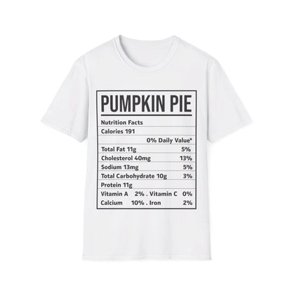 Pumpkin Pie Nutrition Facts Funny Family Matching Christmas Costume T-Shirt For Men Women