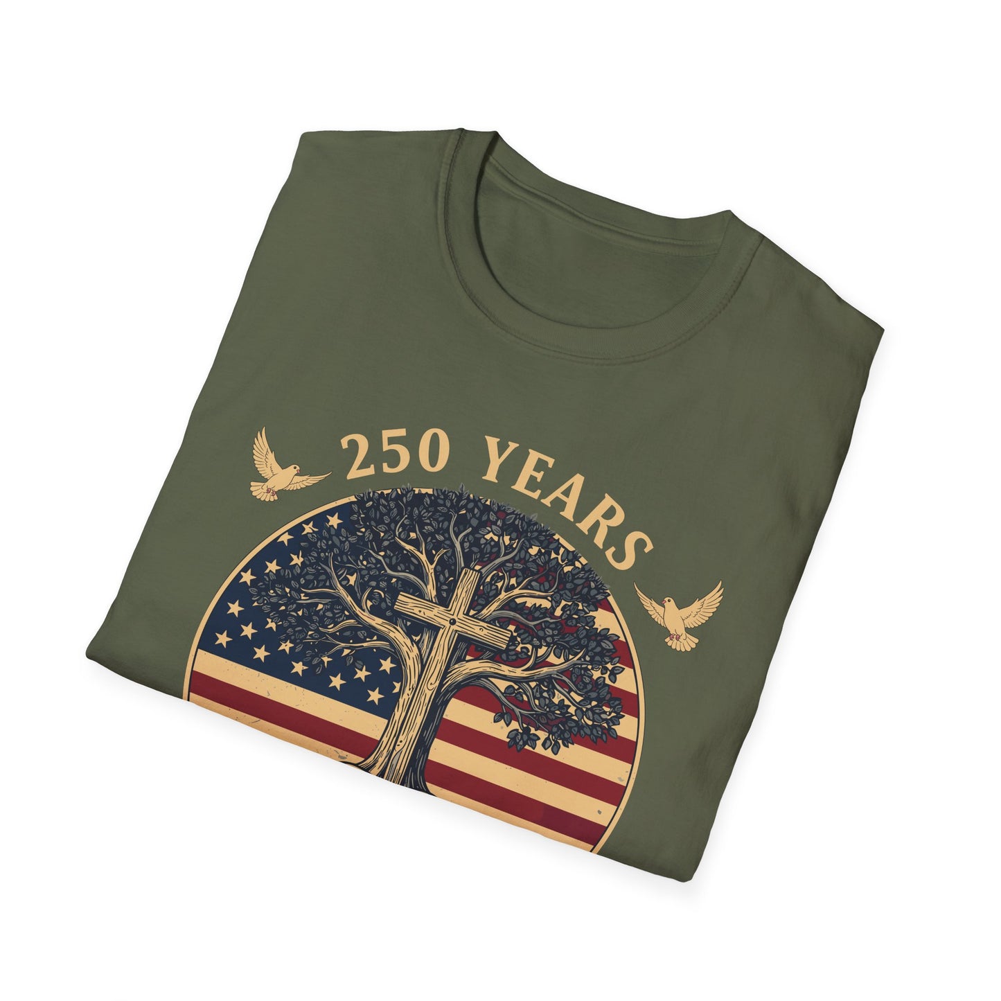 250 Years Faith and Freedom Christian USA 250th Anniversary T-Shirt