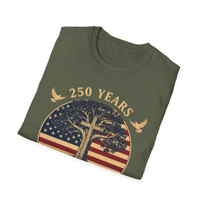 250 Years Faith and Freedom Christian USA 250th Anniversary T-Shirt