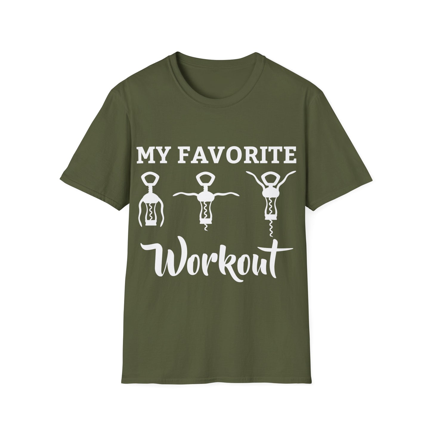 Funny My Favorite Workout Wine Lover Shirt Womens Exercise Tshirt