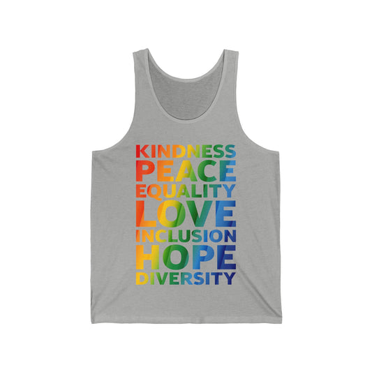 Kindness Equality Love LGBTQ Rainbow Flag Gay Pride Ally Tank tops