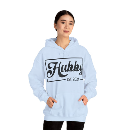 Hubby Est 2024 Just Married Honeymoon Wedding Couples Hoodie For Men Hoodie