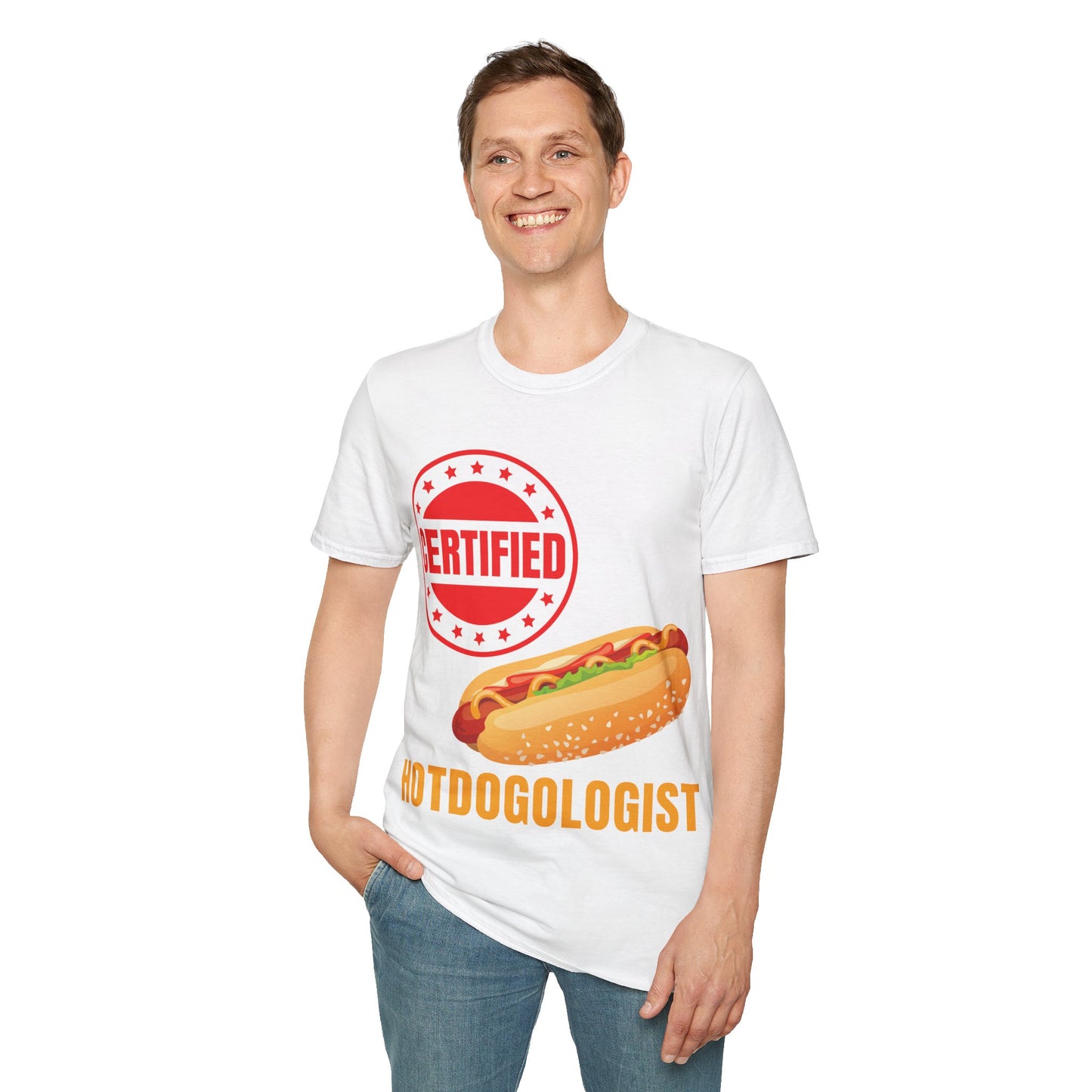 Certified Hotdogologist Hotdog Cool Sausage Hot Dog Lover T-Shirt For Men Women T-Shirt