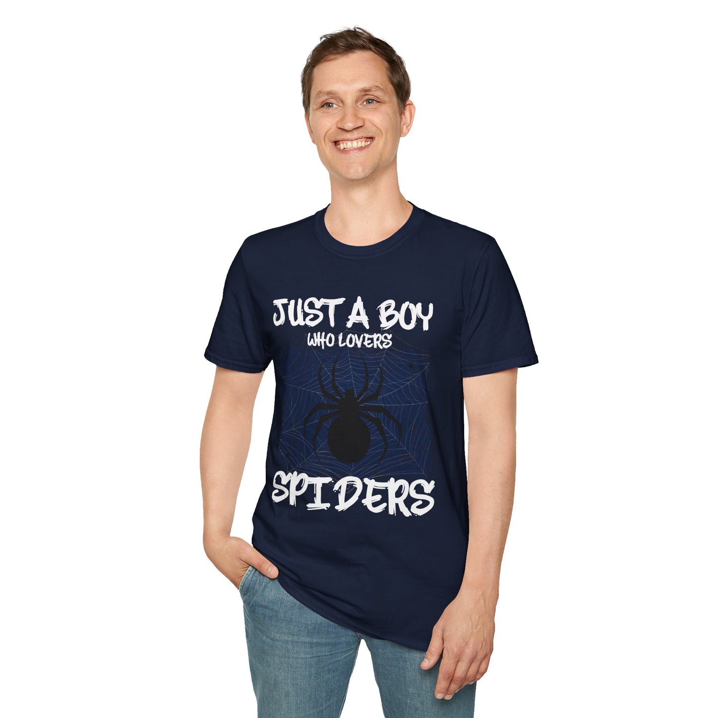 Just A Boy Who Loves Spiders Retro Spider Lover T-Shirt For Men Kids T-Shirt