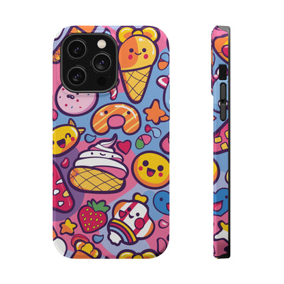 Kawaii Candyland Pattern iPhone 13 14 15 Pro Max Plus Case Compatible with MagSafe Tough Cases Protection, Magnetic Phone Case for iPhone  Classic Series