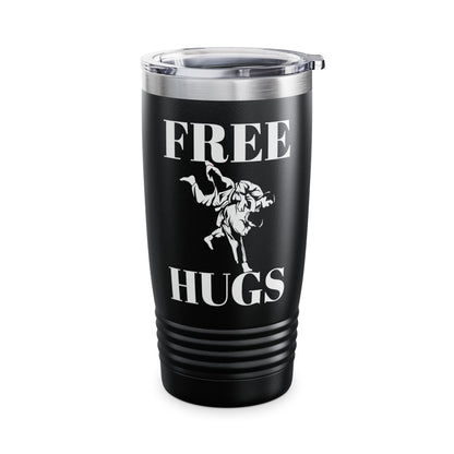 Funny Wrestling Wrestler Free Hugs Humor Tumbler Men Women