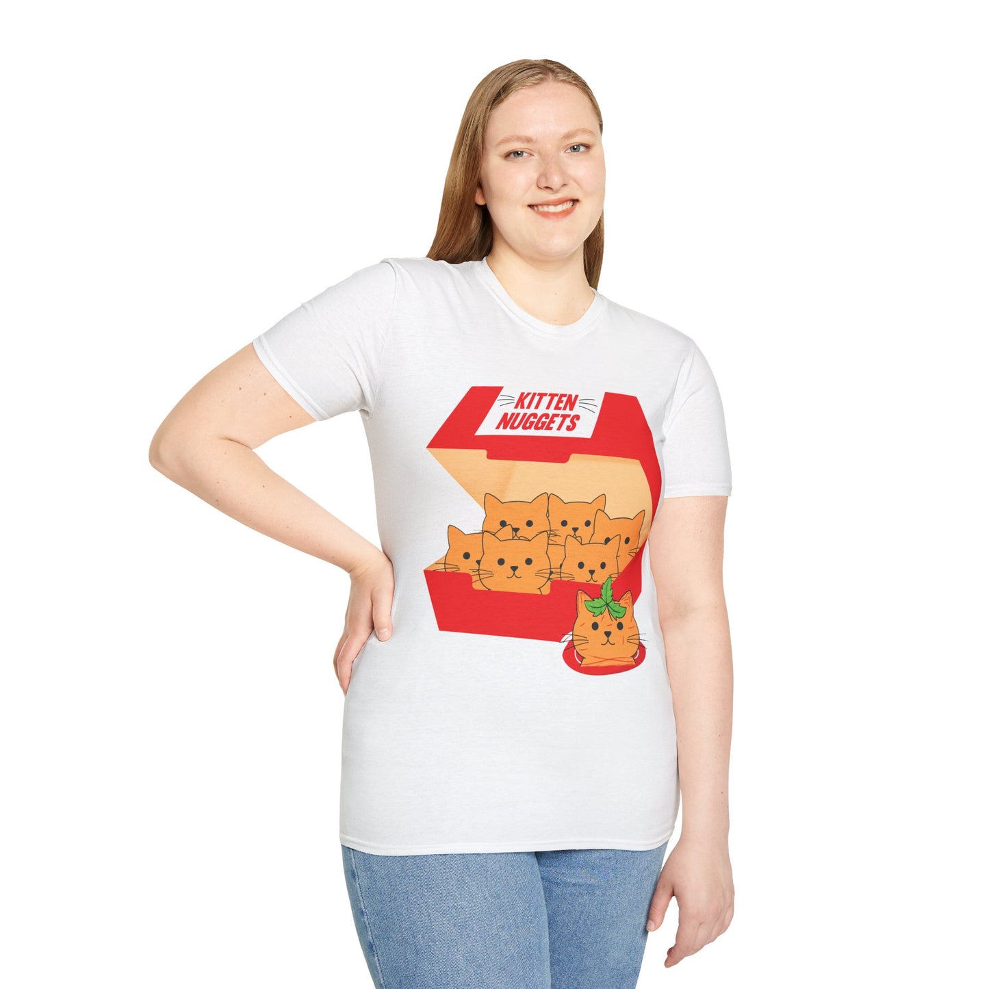 Funny Kitten Nuggets Food Pun Cat Lover Gift Chicken Nuggets T-Shirt For Men Women T-Shirt