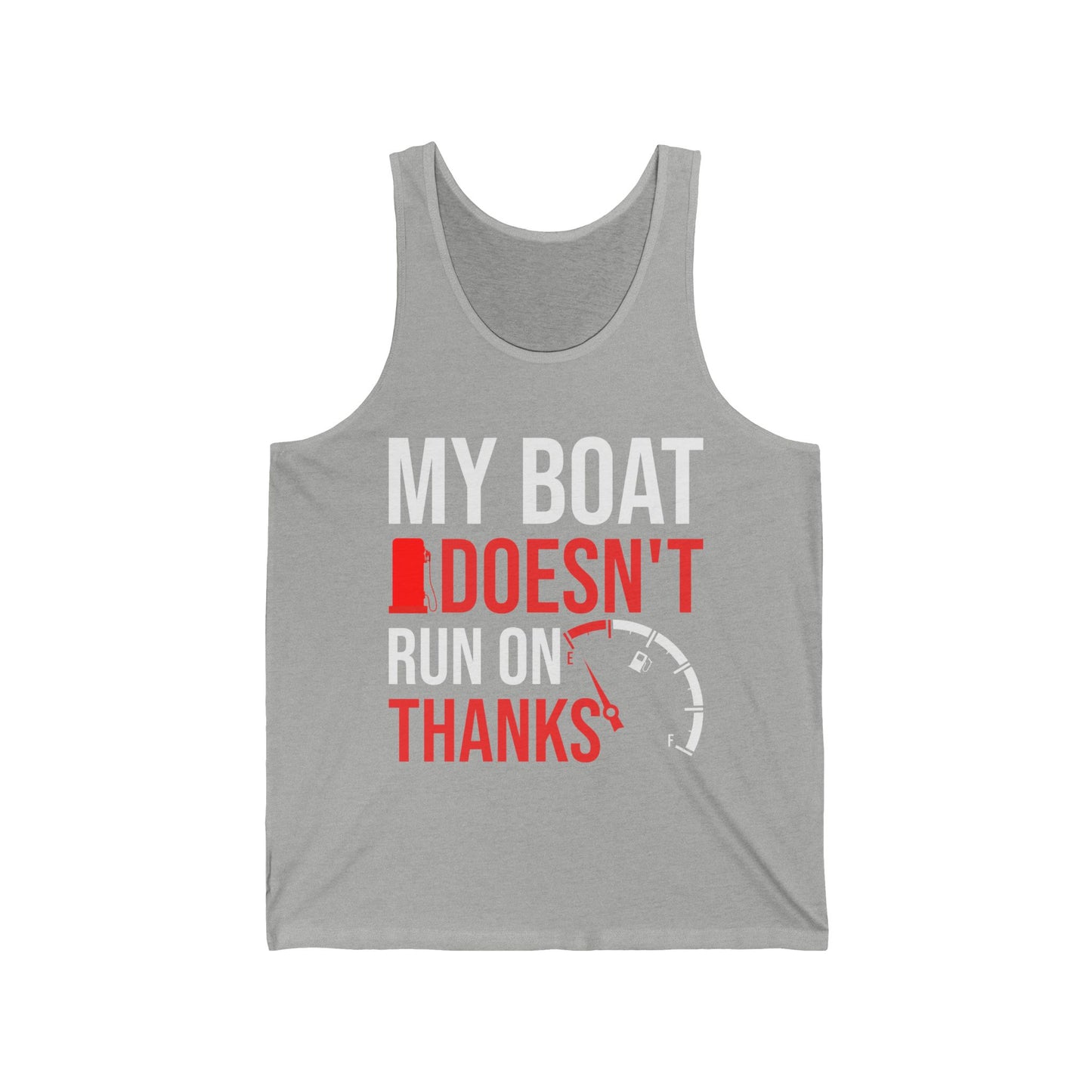 My Boat Doesn't Run on Thanks Funny Boating Vintage Sarcastic Tank Top