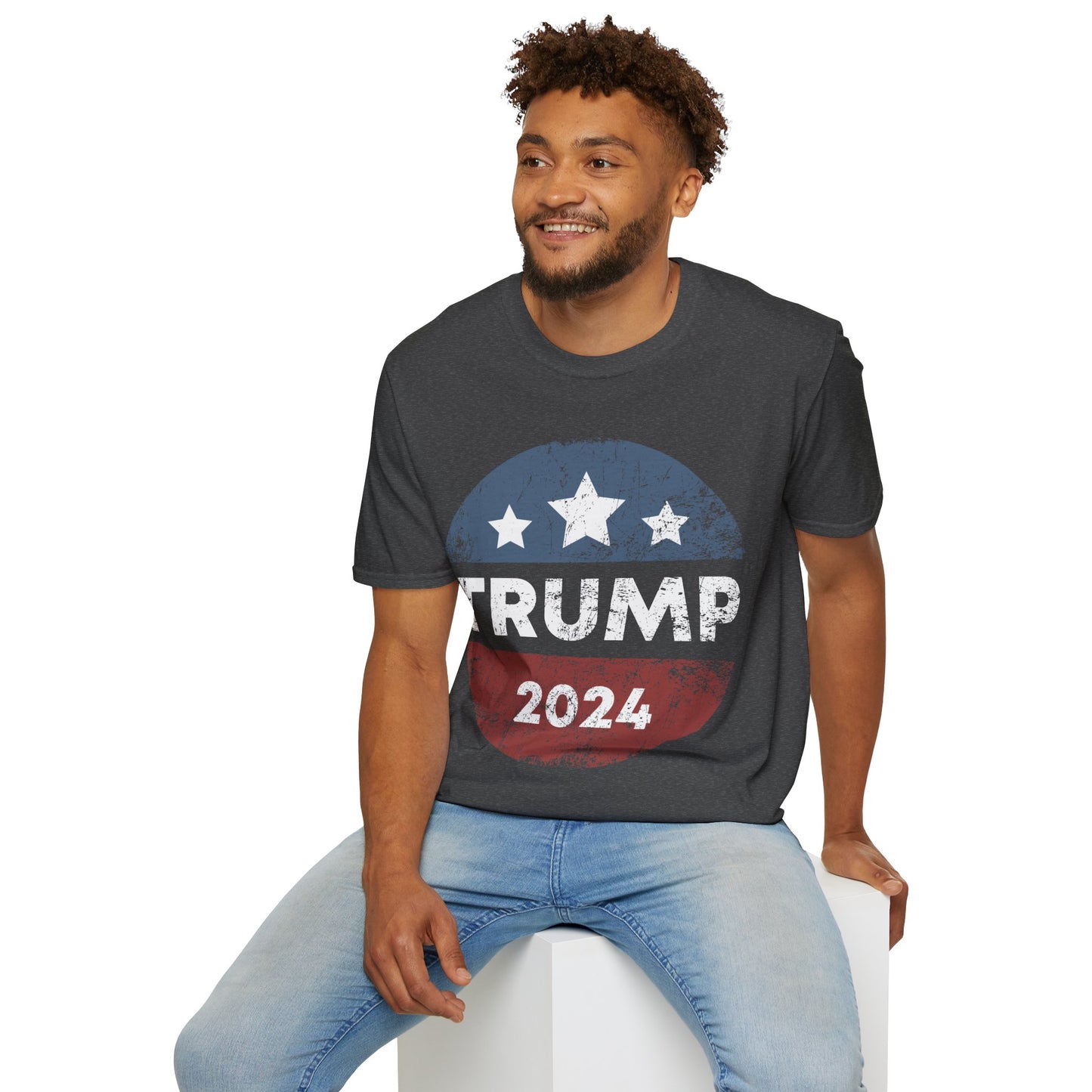 Trump 2024 Retro Campaign Button Re Elect President Trump T-Shirt For Men Women T-Shirt