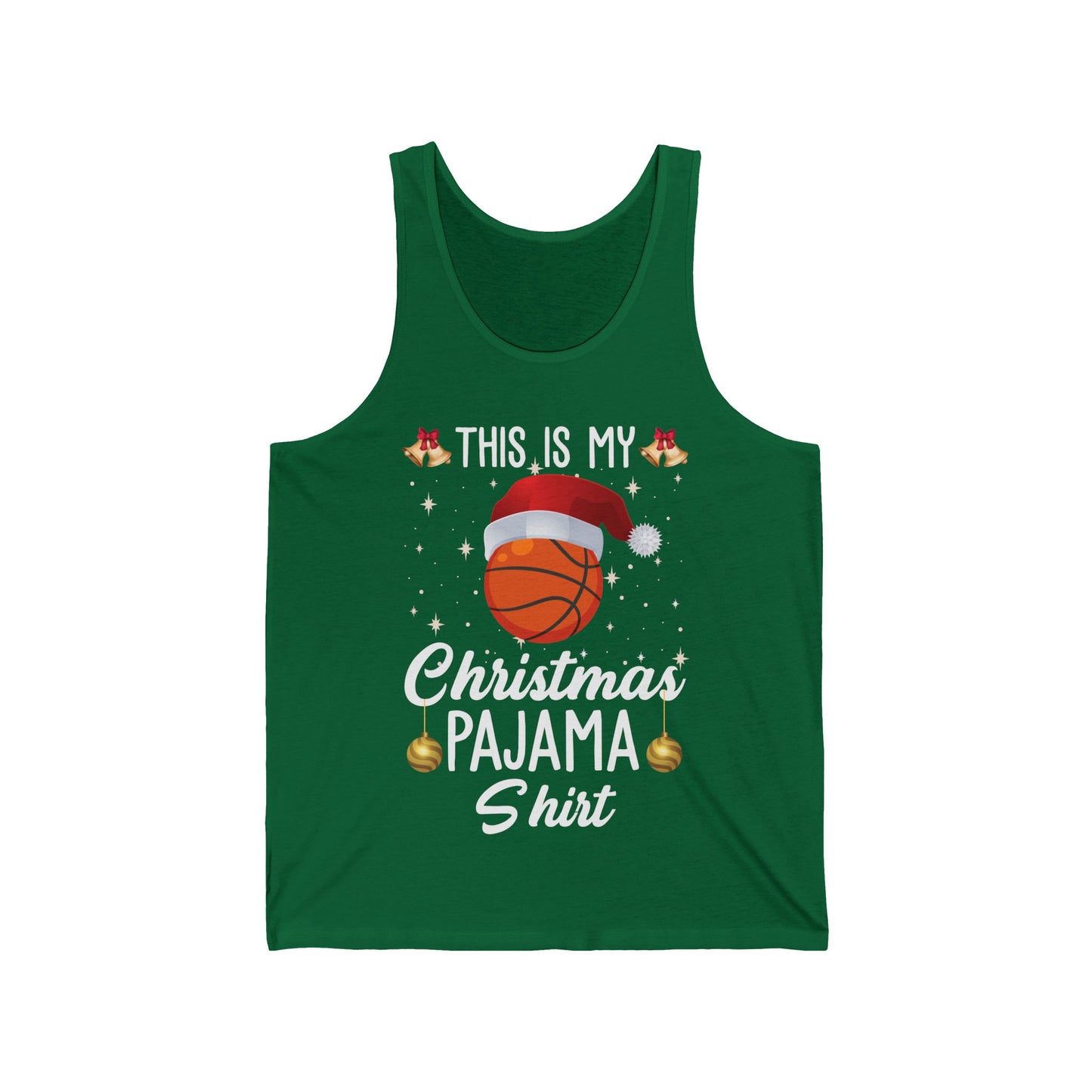 Funny This Is My Christmas Pajama Tank Basketball Xmas Christmas Tank Top Men Women