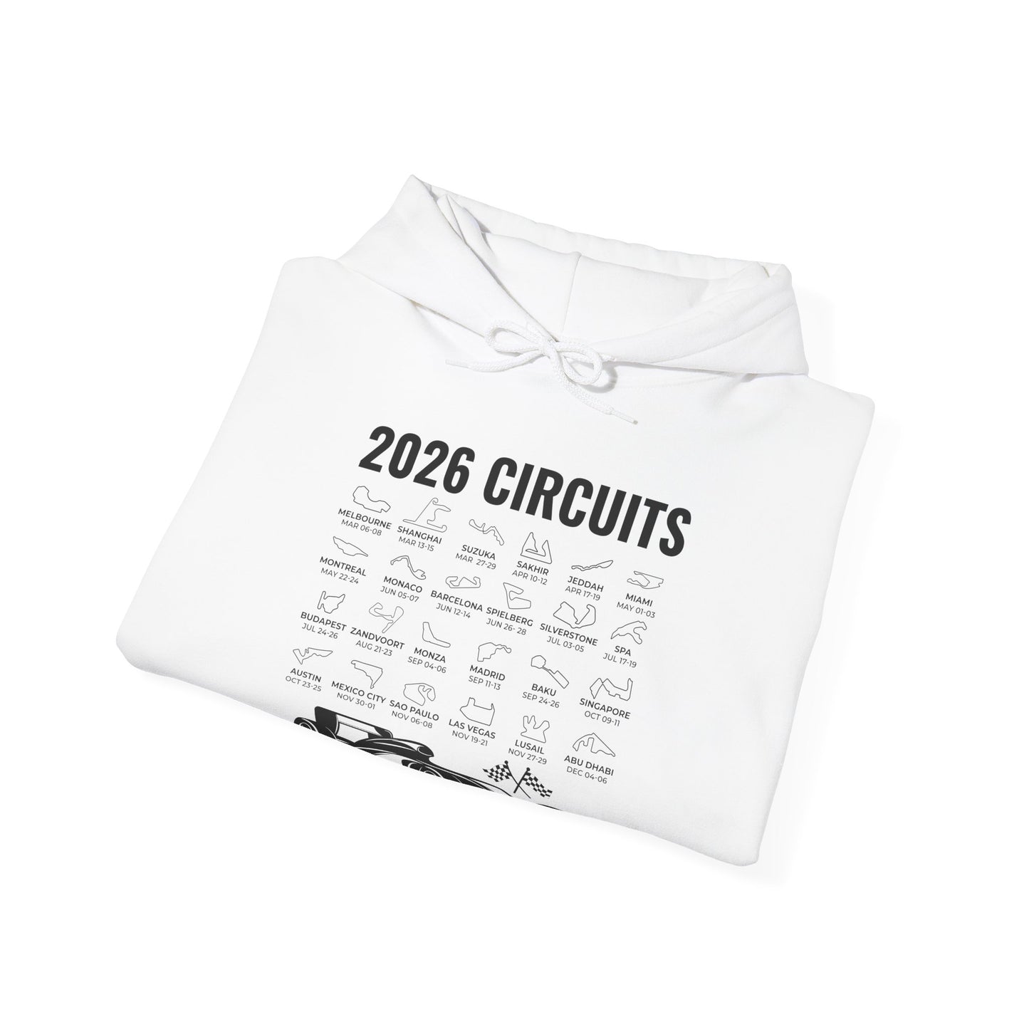 2026 Schedule Formula Racing Formula Car Retro Vintage Hoodie