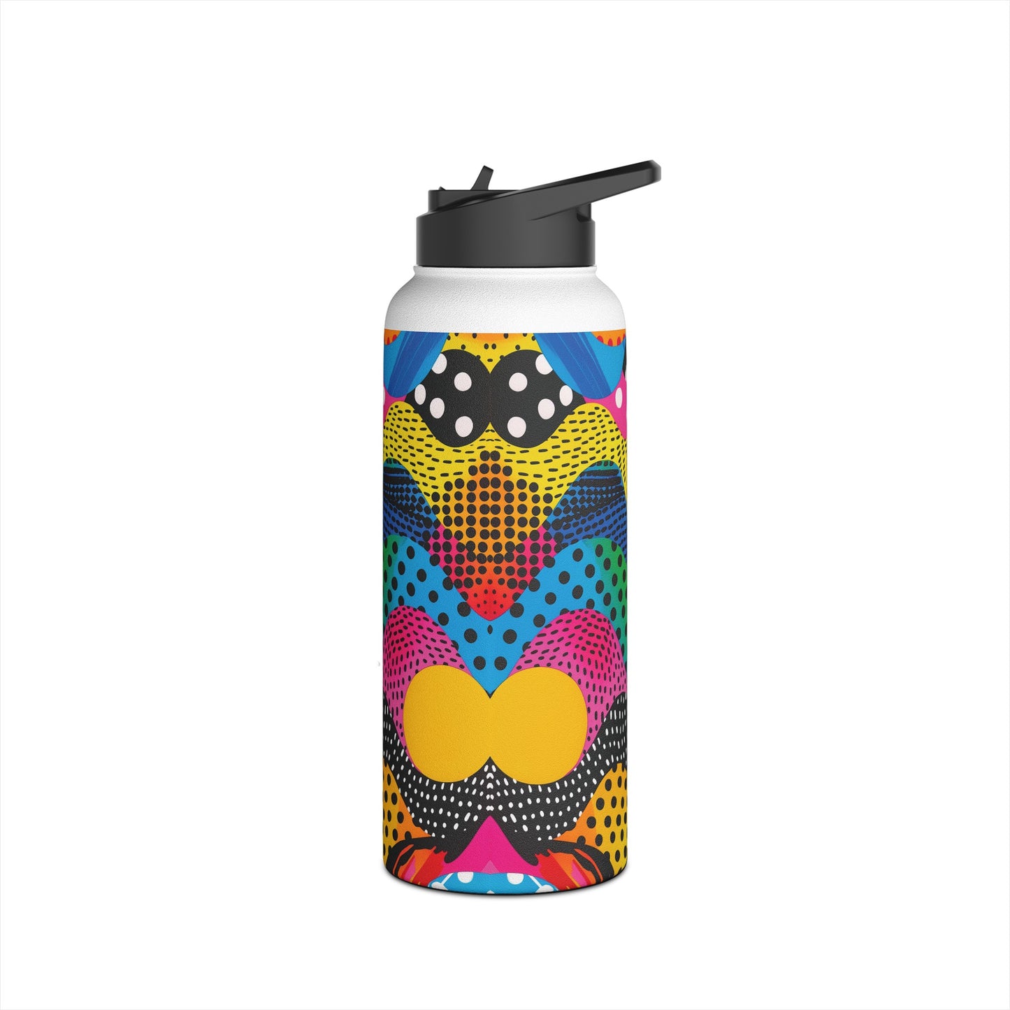 Pop Art Punch Vibrant Pattern Stainless Steel Water Bottle with Twist-on Lid and Double-Wall Vacuum Insulation