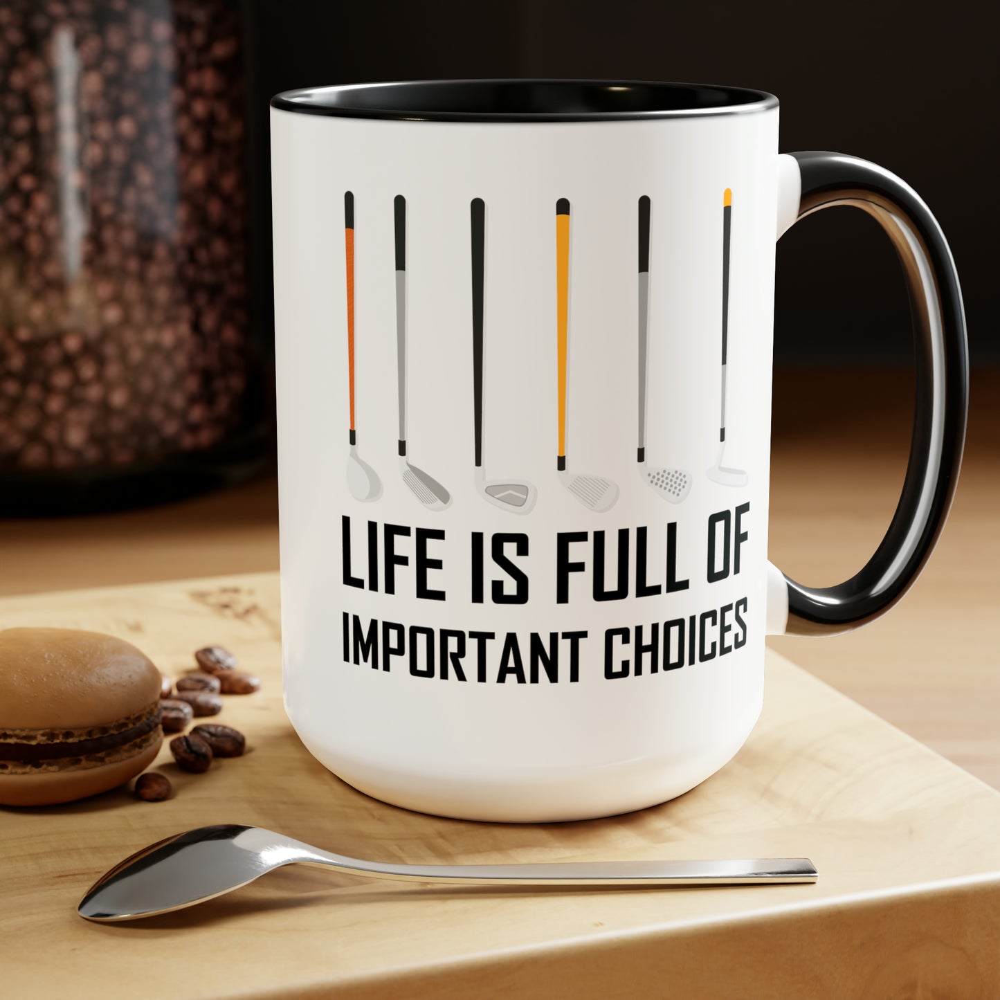 Funny Life Is Full Of Important Choices Golf Ceramic Coffee Mug Men Women