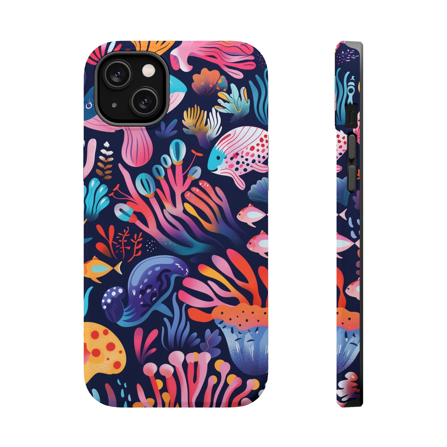 Underwater World Pattern iPhone 13 14 15 Pro Max Plus Case Compatible with MagSafe Tough Cases Protection, Magnetic Phone Case for iPhone  Classic Series