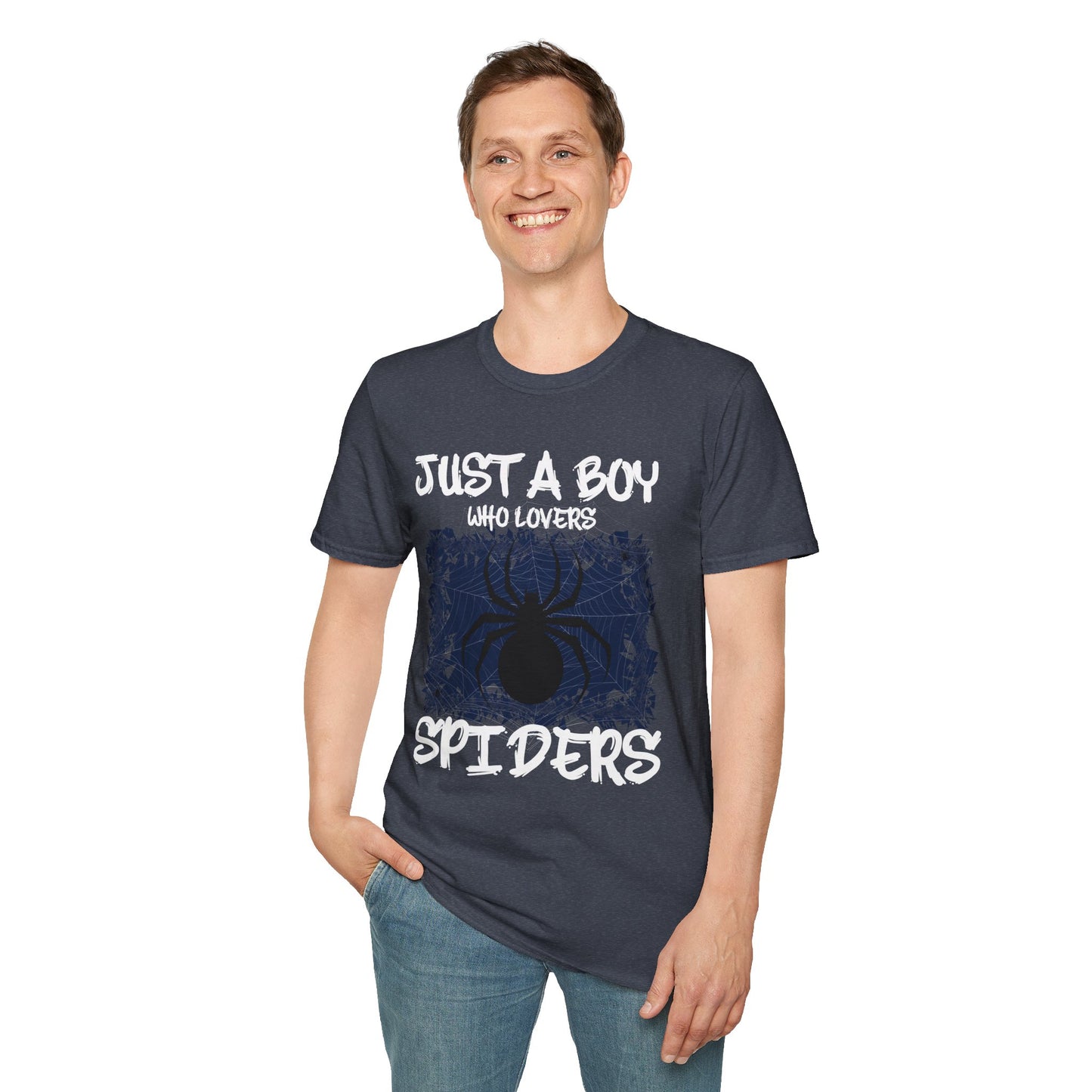 Just A Boy Who Loves Spiders Retro Spider Lover T-Shirt For Men Kids T-Shirt