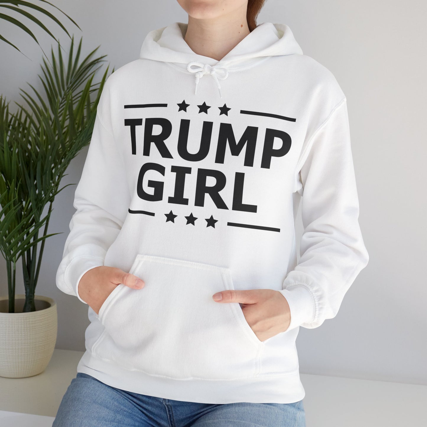 Cute Trump Girl Republican US Flag 2024 Vintage Vote Hoodie