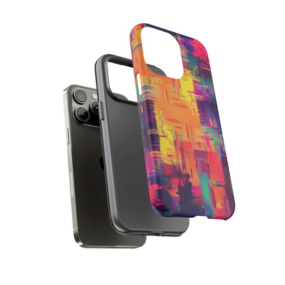 Glitch Art Pattern  iPhone 13 14 15 16 Pro Max Plus Case Wireless Charging Compatible Tough Cases Protection, Magnetic Phone Case for iPhone Classic Series