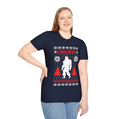 I Believe Sasquatch Big Foot Ugly Funny X-mas Holiday Christmas Jumper T-Shirt