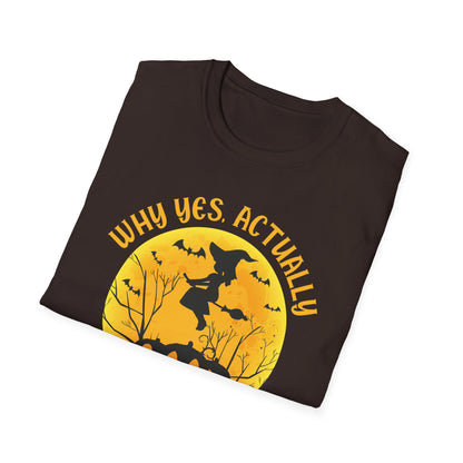 Funny Why Yes Actually I Can Drive A Stick Witch halloween Party T-Shirt Girls
