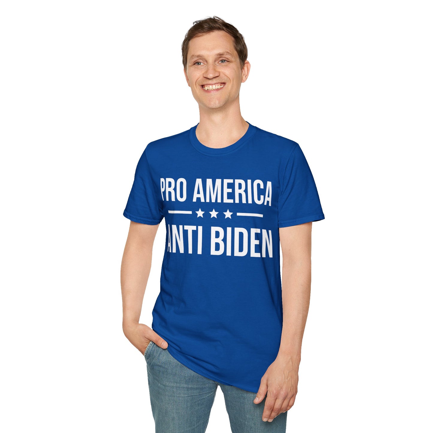 Pro America Anti Biden Flag Impeach Joe Biden Anti-Biden 8646 T-Shirt Men Women