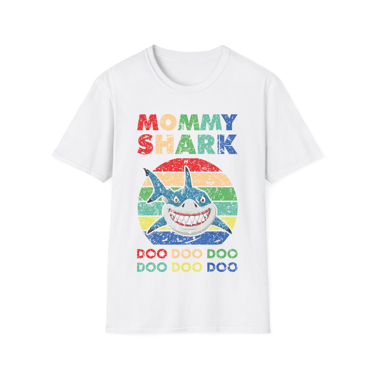 Funny Mommy Shark Vintage Doo Doo Doo Mothers Day Birthday Gift Tee T-Shirt Women