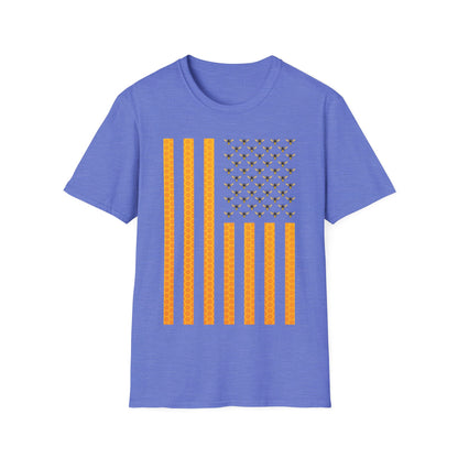 American Flag Honeycomb Honey Bee Beekeeping Beekeeper Birthday T-Shirt For Men