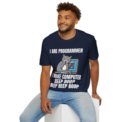 Funny I Are Programmer I Make Computer Beep Boop Cute Cat T-Shirt For Men Women T-Shirt