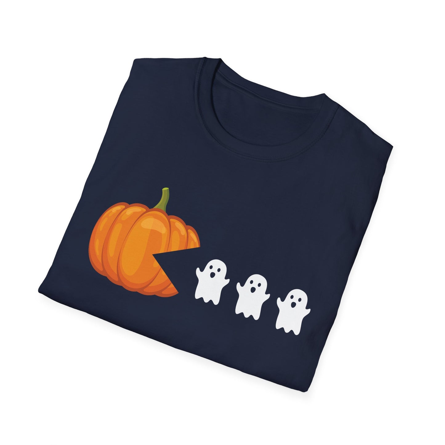 Funny Halloween Pumpkin Eating Ghost, Gamer Gaming Men Women T-Shirt