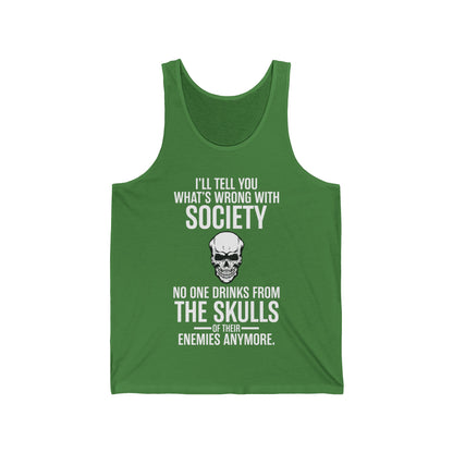 Funny Wrong Society Drink from The Skull of Your Enemies Halloween Tank Tops