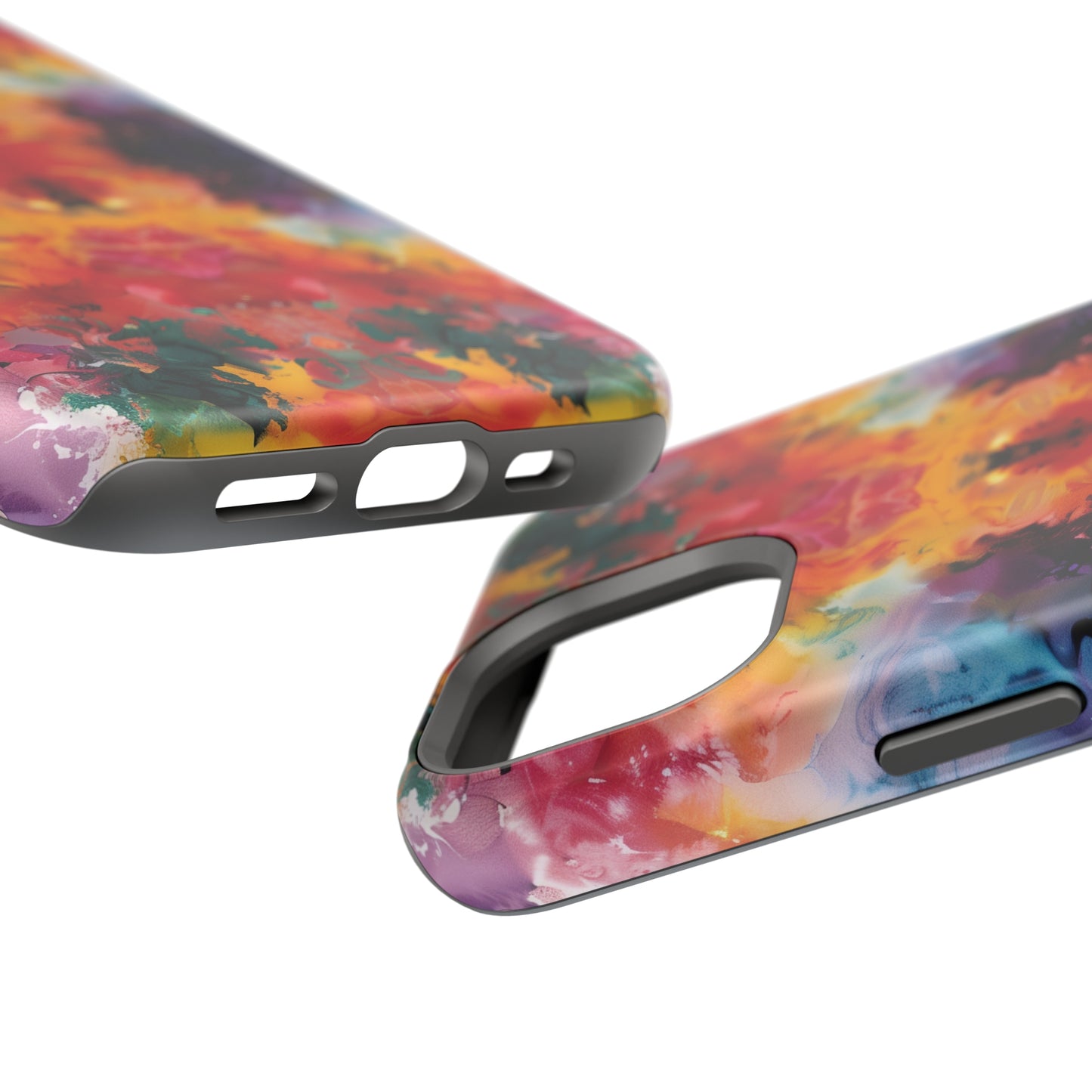 Tie-Dye Dream Vibrant Pattern iPhone 13 14 15 Pro Max Plus Case Compatible with MagSafe Tough Cases Protection, Magnetic Phone Case for iPhone  Classic Series