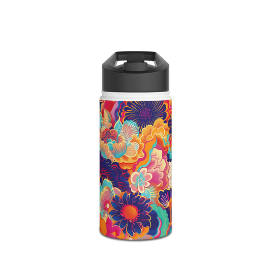 Manga Pattern Stainless Steel Water Bottle with Twist-on Lid and Double-Wall Vacuum Insulation