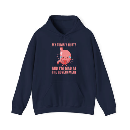 Funny My Tummy Hurts And I'm MAD At The Government Meme Sarcastic Hoodie