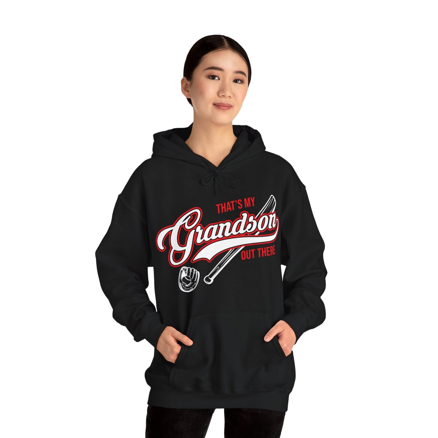 Thats My Grandson Out There Baseball Grandma Mothers Day Fathers Day Hoodie