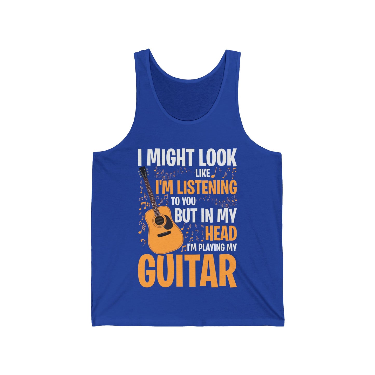 I Might Look Like I'm Listening to You Funny Guitar Music Sarcastic Tank