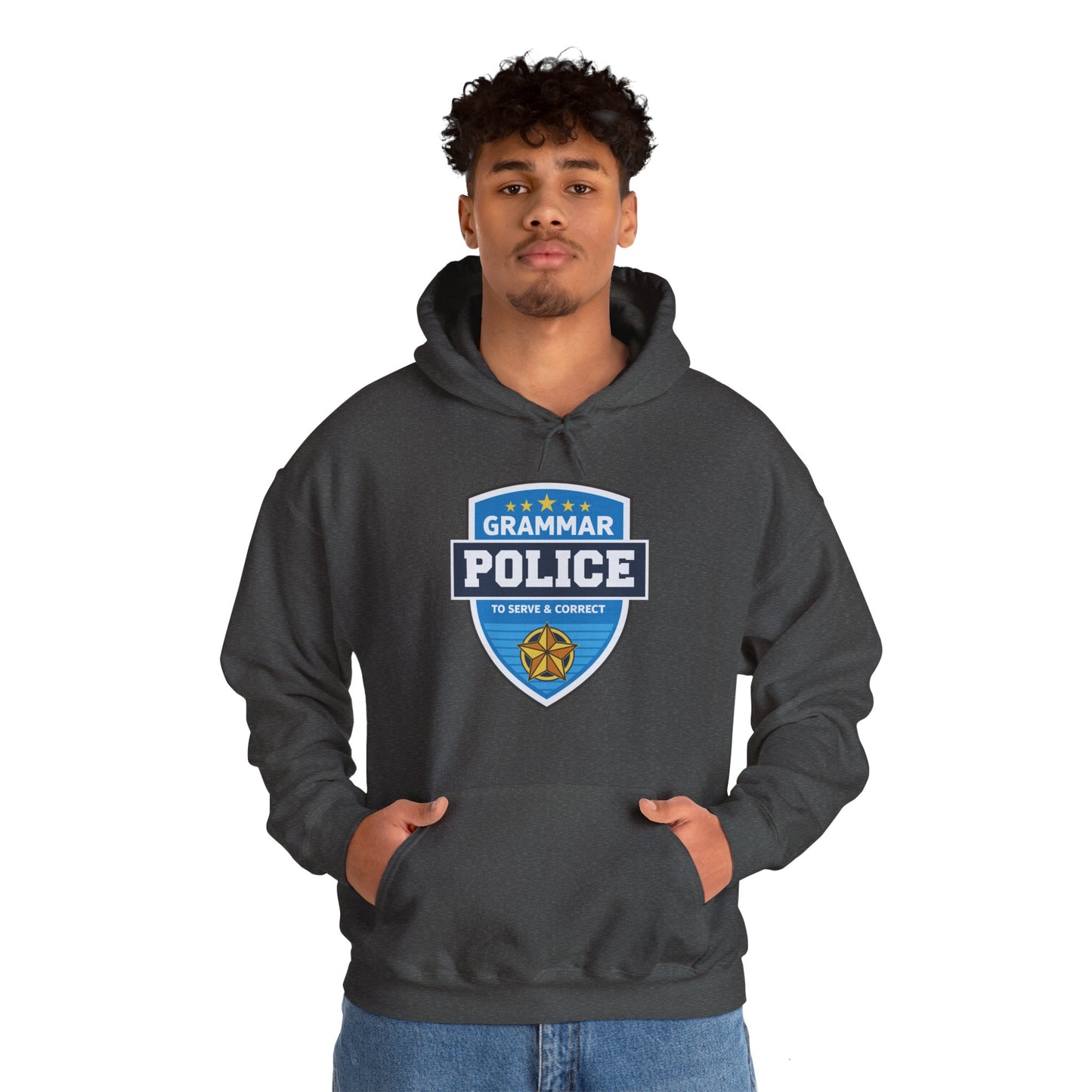 Grammar Police Badge To Serve and Correct Teacher Student Hoodie For Men Women