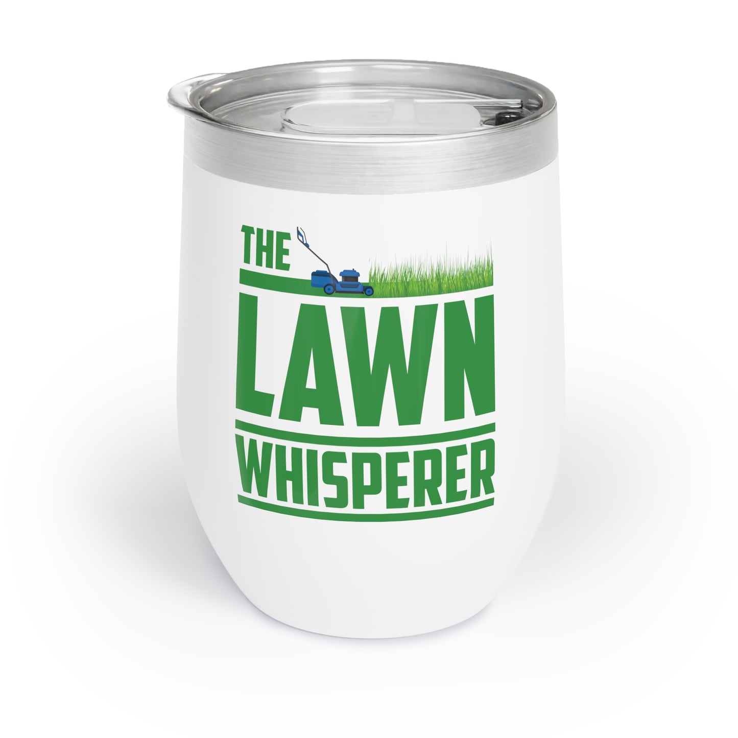 The Lawn Whisperer Funny Riding Mower Retro Mowing Dad Gift Chill Wine Tumbler