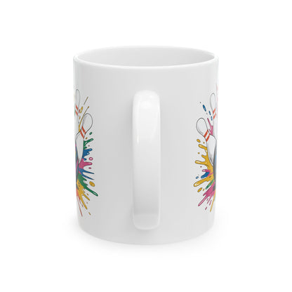 Bowling Game Day Colorful Bowling Paint Splatter Splash Coffee Mug For Men Women