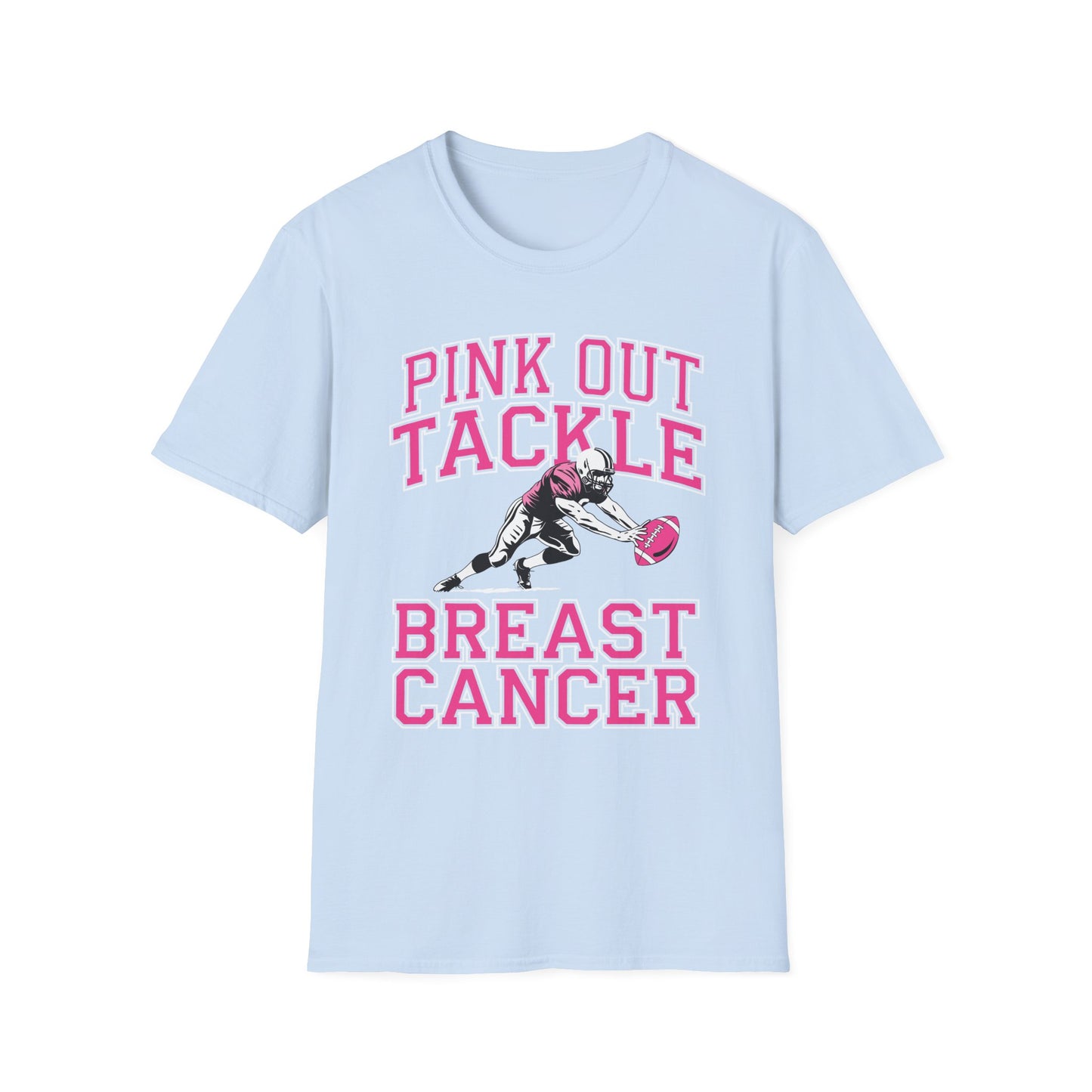 Funny Pink Out Tackle Breast Cancer Awareness American Football T-Shirt For Men Women
