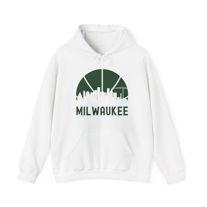 Milwaukee Skyline Wisconsin Cityscape Basketball B-Ball Retro Hoodie For Men Women