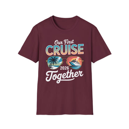 Our First Cruise 2026 Together Cute Matching Couples Cruise T-Shirt For Men Women
