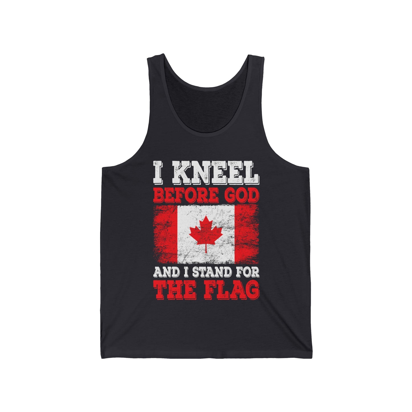 I Kneel Before God And I Stand For The Flag Canada Canadian Flag Tank Top