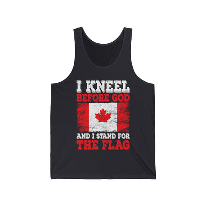 I Kneel Before God And I Stand For The Flag Canada Canadian Flag Tank Top