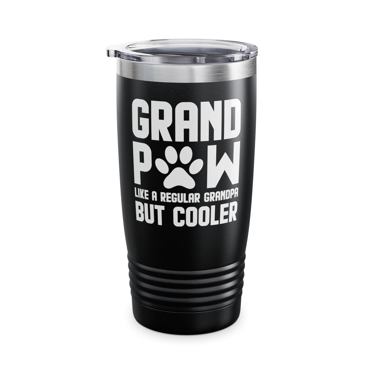 Funny Grandpaw Like Regular Grandpa But Cooler Fathers Day Dog Lovers Paw Grandpa Tumbler For Men Travelers